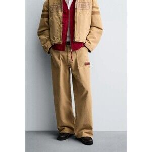 Zara x NFL Men’s Washington Commanders Baggy Patch Cargo Pants NWT Size 30 US